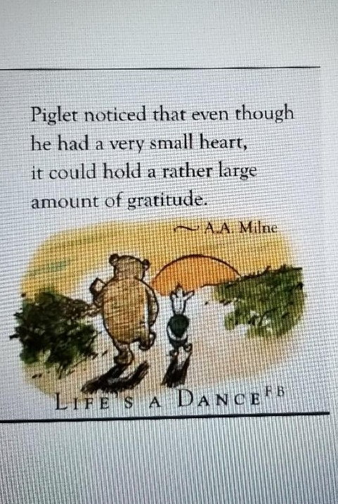 Piglet's gratitude